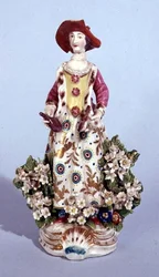 Longton Hall-Figur von Amerika aus der Serie Die vier Kontinente, ca. 1758